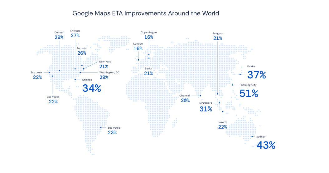 Google Maps和DeepMind增强了AI功能以改善路线计算(1)