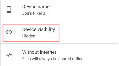 如何在Android上更改附近的共享设备可见性(5)