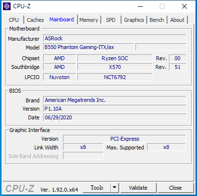 ASROCK B550 Phantom Gaming ITXax